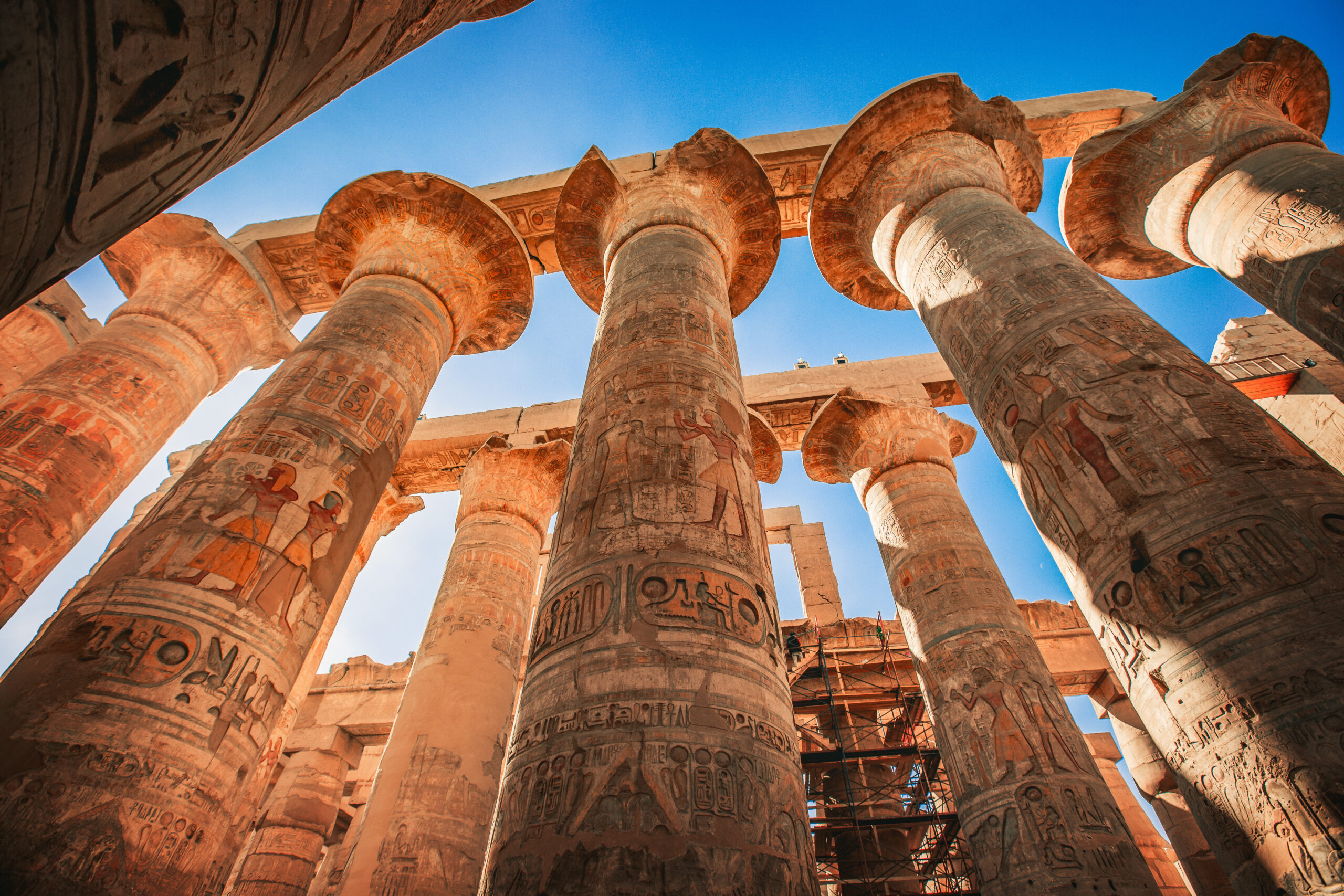 Pillars in Karnak Temple in Luxor, Egypt